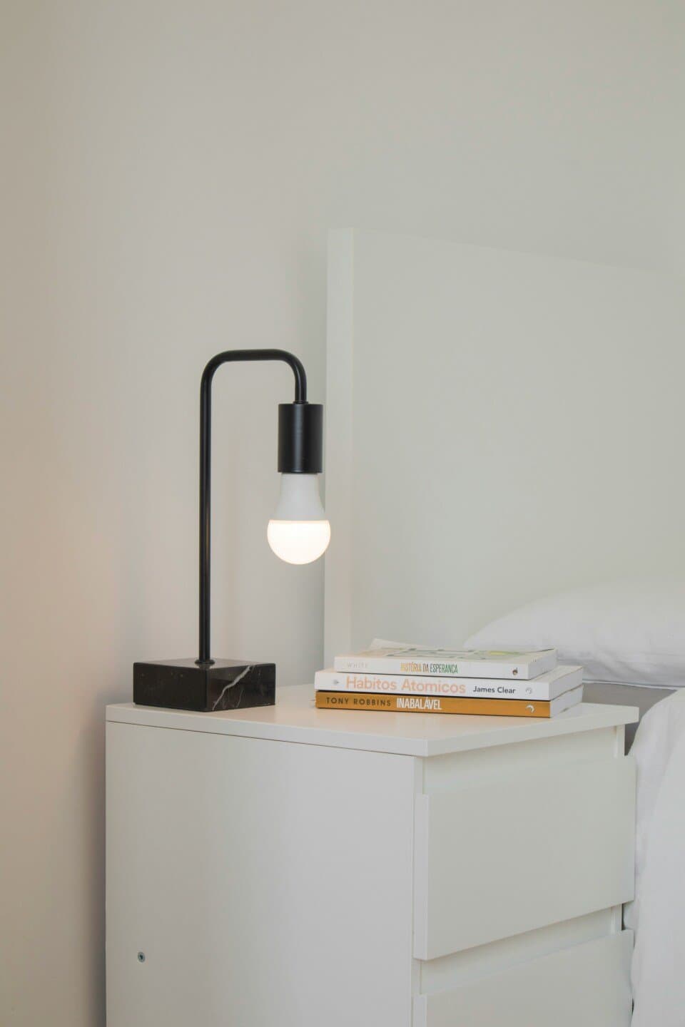 Books on the bedside table