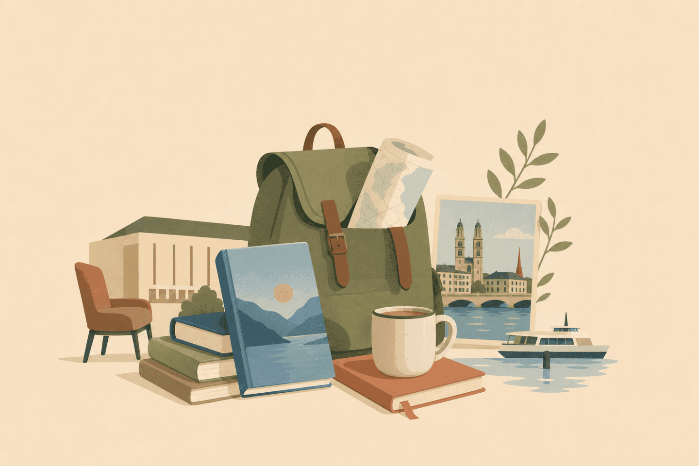 Travel books and wanderlust corners