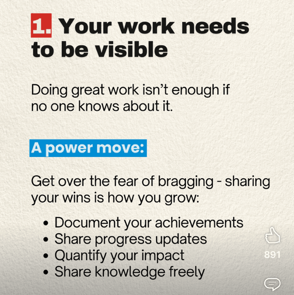 Your work needs to be visible, image 1 of 1