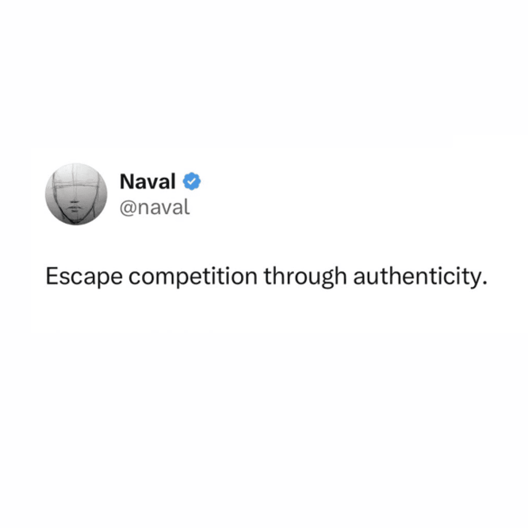 Escape competition through authenticity, image 1 of 1