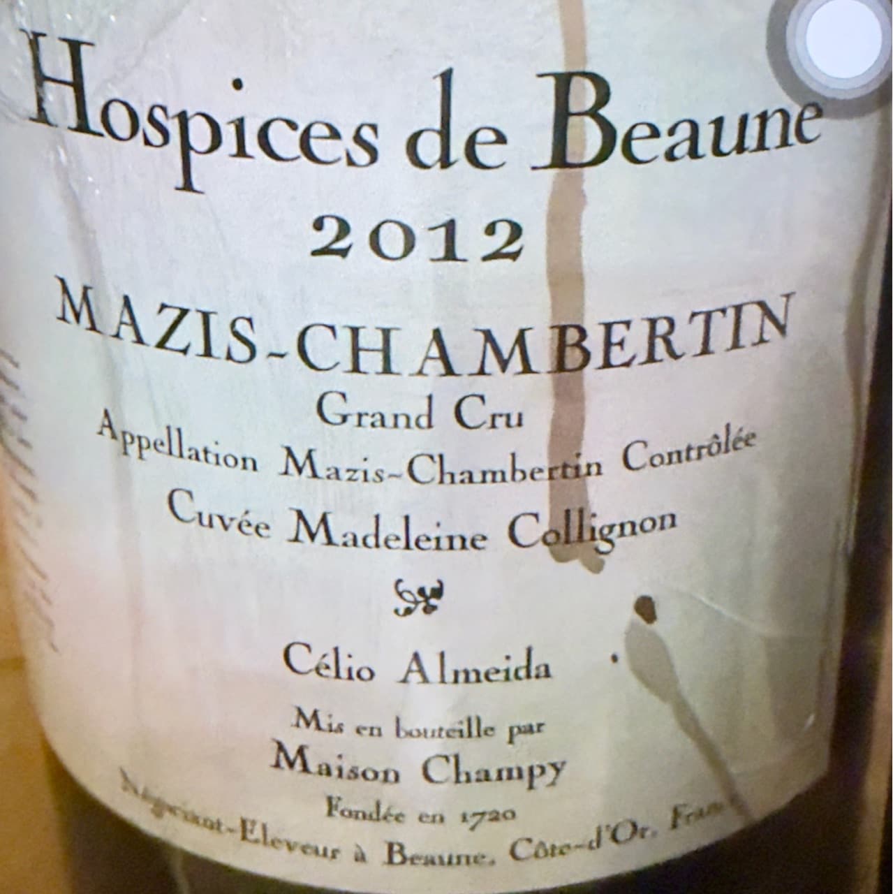 Hospices de Beaune Mazis-Chambertin, image 1 of 1