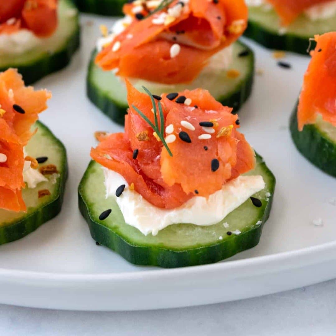 Smoked Salmon and Cream Cheese Cucumber Bites, image 1 of 1