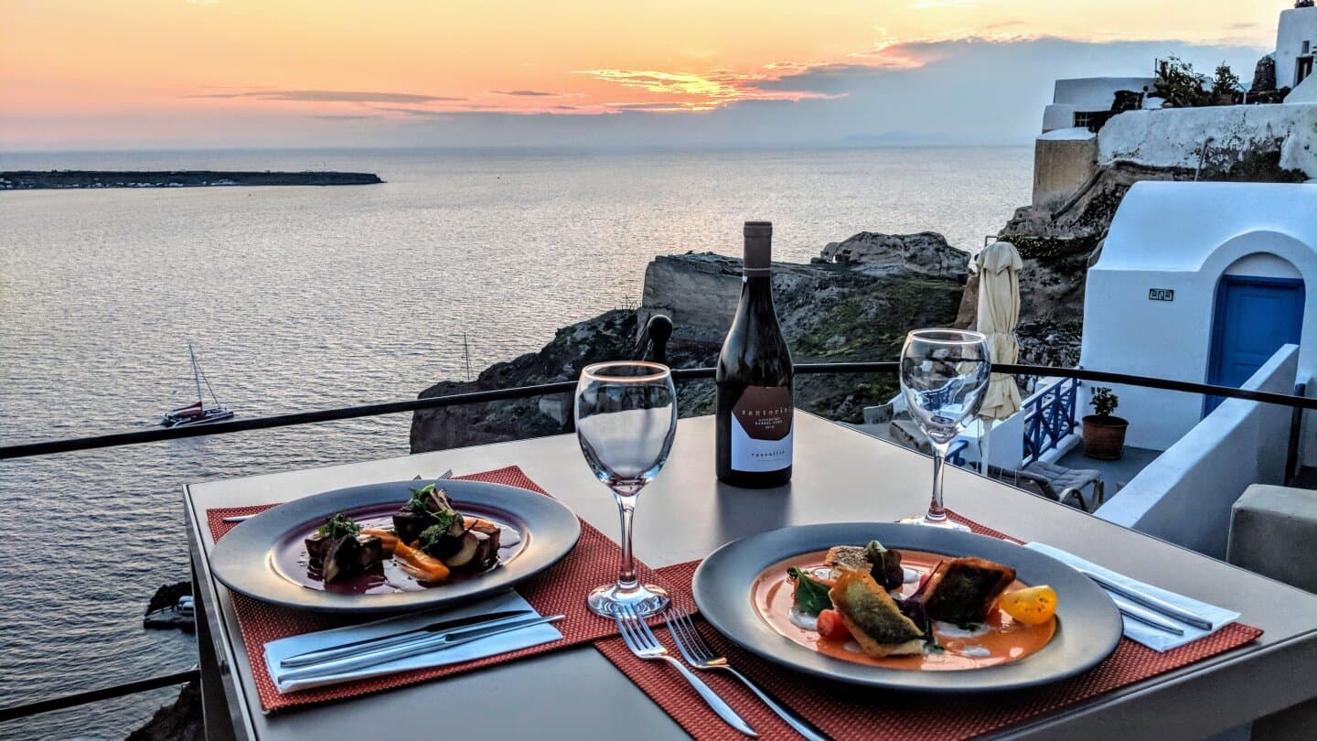 Dinner at a Cliffside Restaurant, image 1 of 1