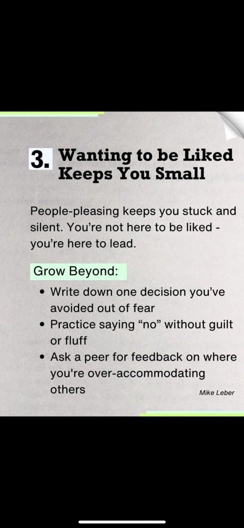 Wanting to be liked keeps you small, image 1 of 1