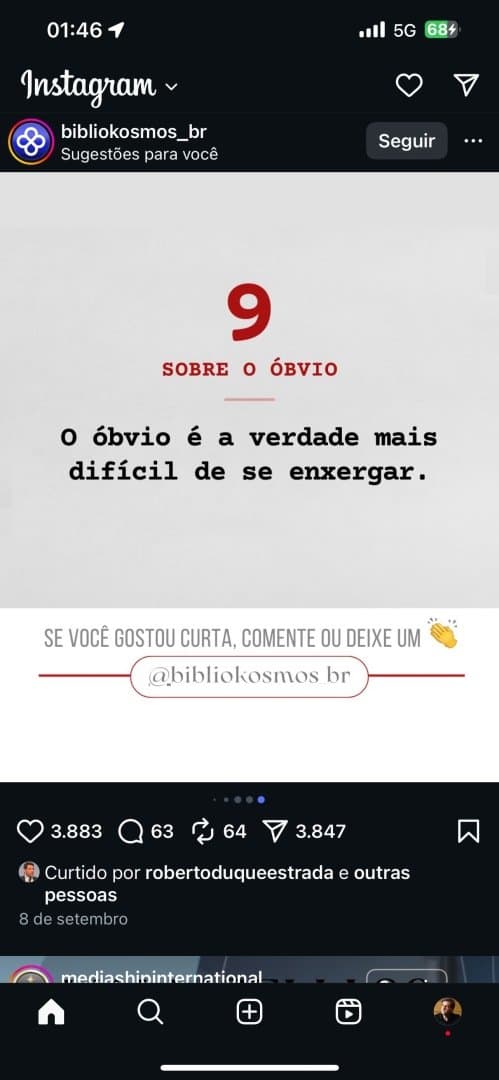 O óbvio é a verdade mais difícil de se enxergar., image 1 of 1