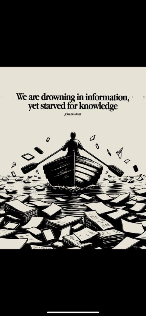 We are drowning in information yet starving for knowledge, image 1 of 1