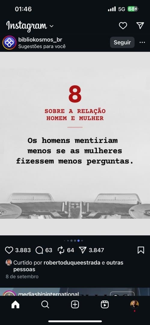 Os homens mentiriam menos se as mulheres fizessem menos perguntas., image 1 of 1