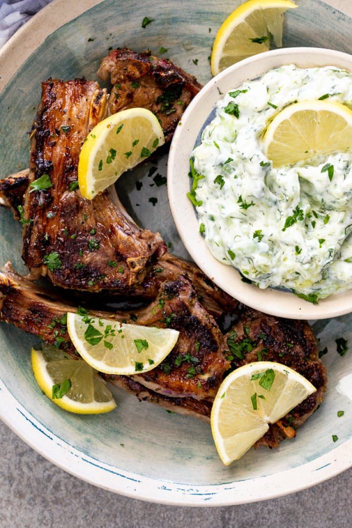 Grilled Lamb Chops with Tzatziki, image 1 of 1